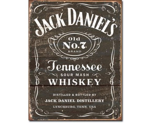 Enseigne Jack Daniel's en métal  / Étiquette Style antique